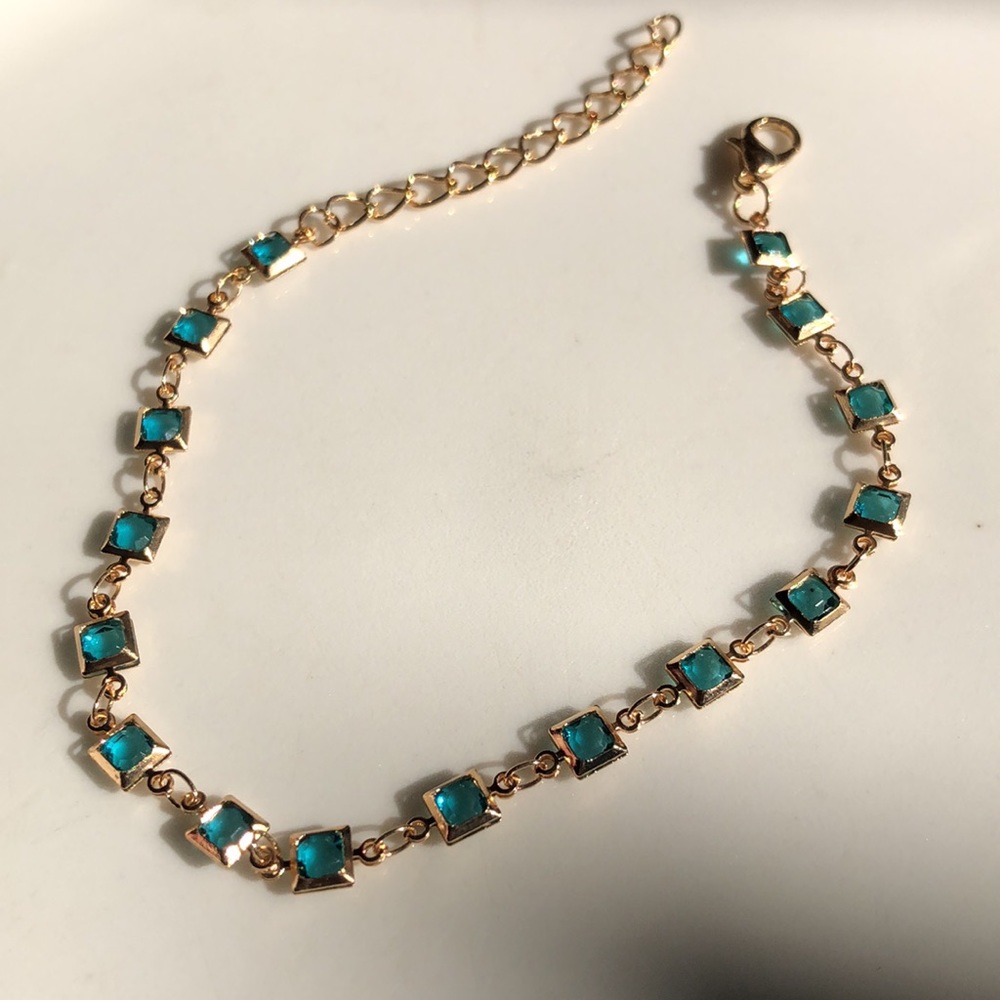 Blue Gold Toned Bracelet - Picture 1 of 7